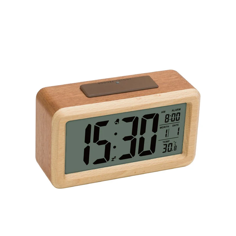 Promotional Easy to Use Desk Table Clocks Solid Wood Home Decor