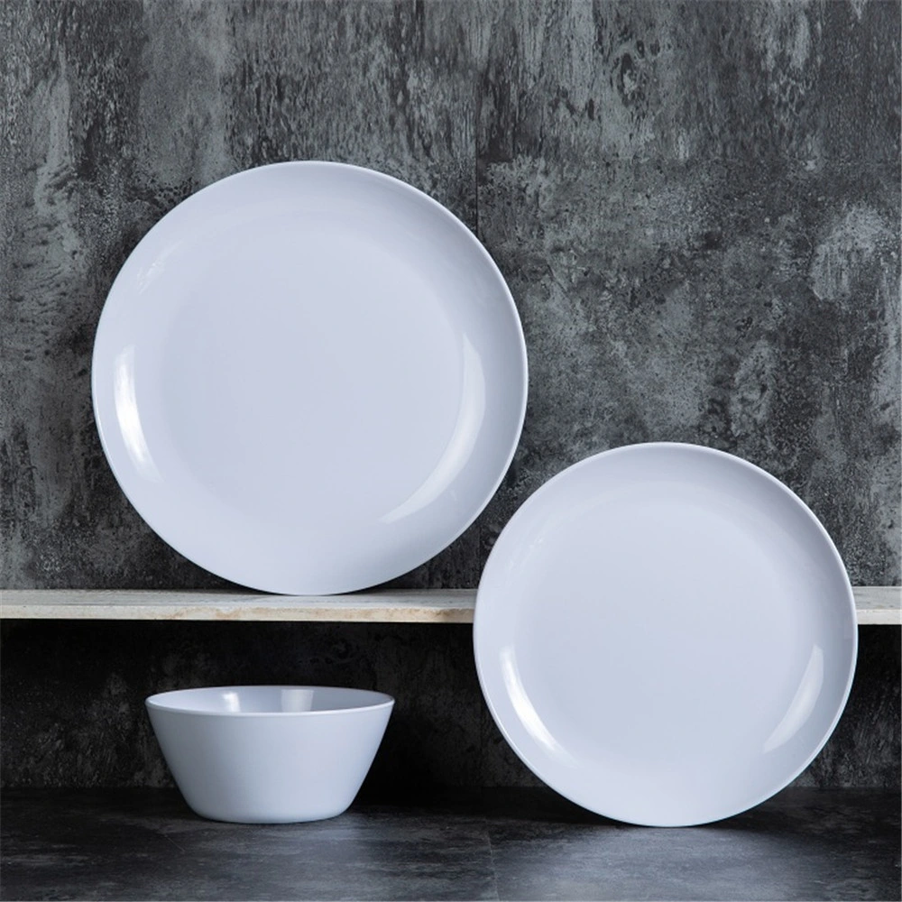 Solid White Colo Melamine Dinnerware Set