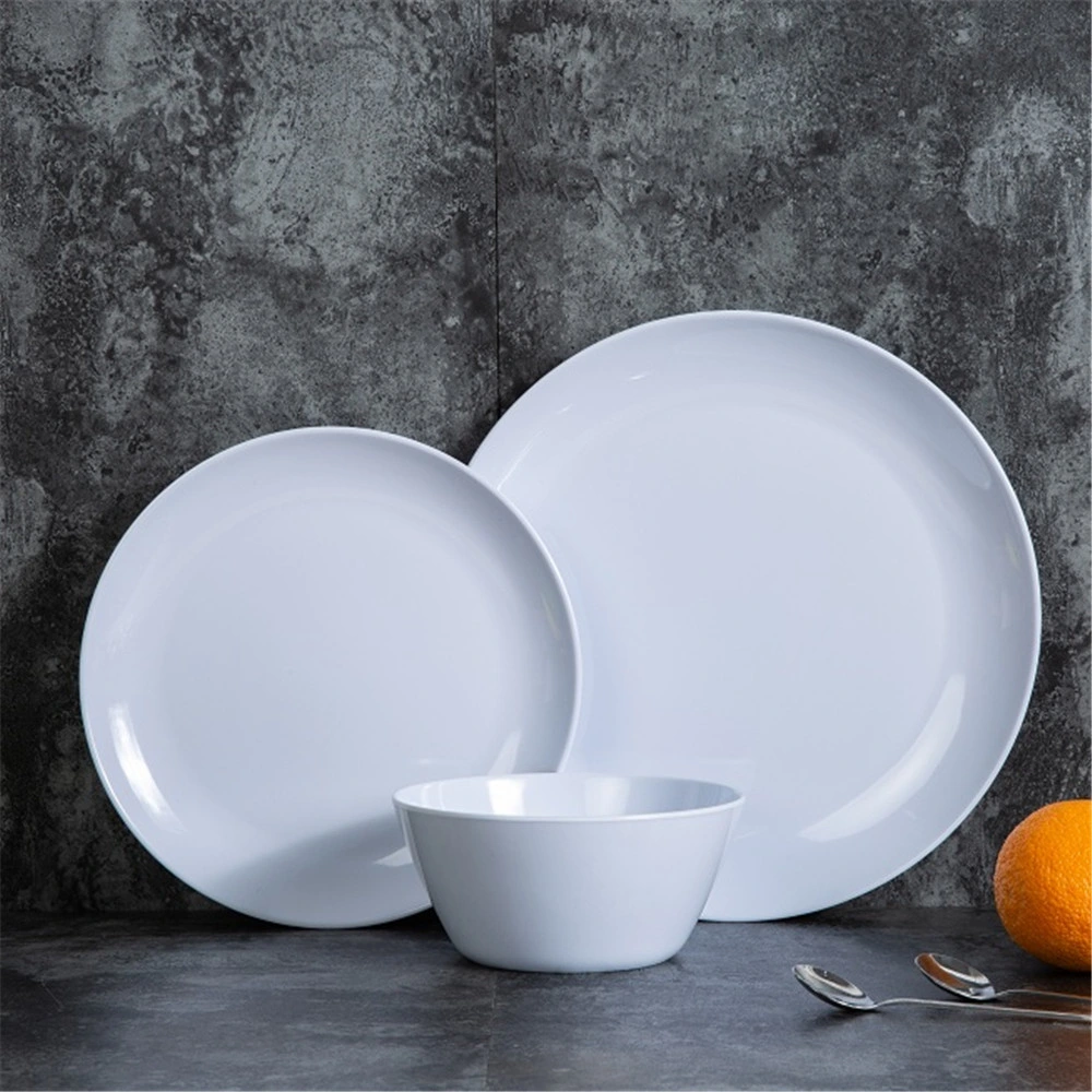 Solid White Colo Melamine Dinnerware Set