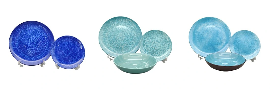 16 PCS Ceramic Kitchen Dinner Dish Sets Plate Rice Salad Noodles Bowl Soup Plate Set Ceramic Dinnerware Dinner Sets