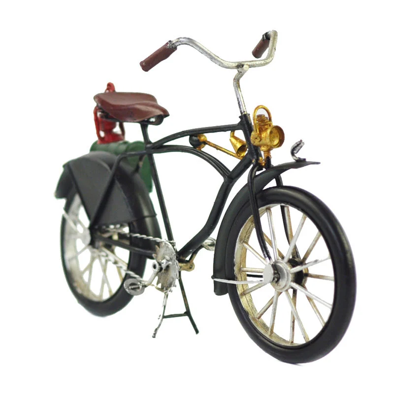 Handmade Artificial Metal Craft Antique Bike Toy Vintage Metal Ornamental Decoration for Home Pub Office