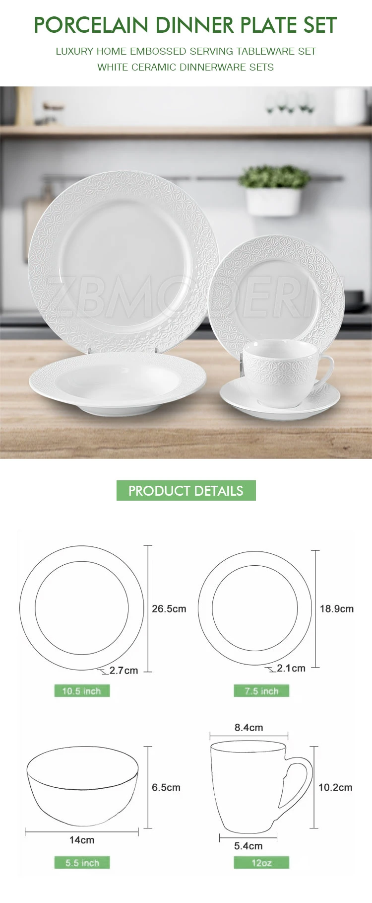 Wholesale Porcelain Dinner Plate Set Party Ceramic Tableware Set & Table Decorations White Ceramic Dinnerware Sets