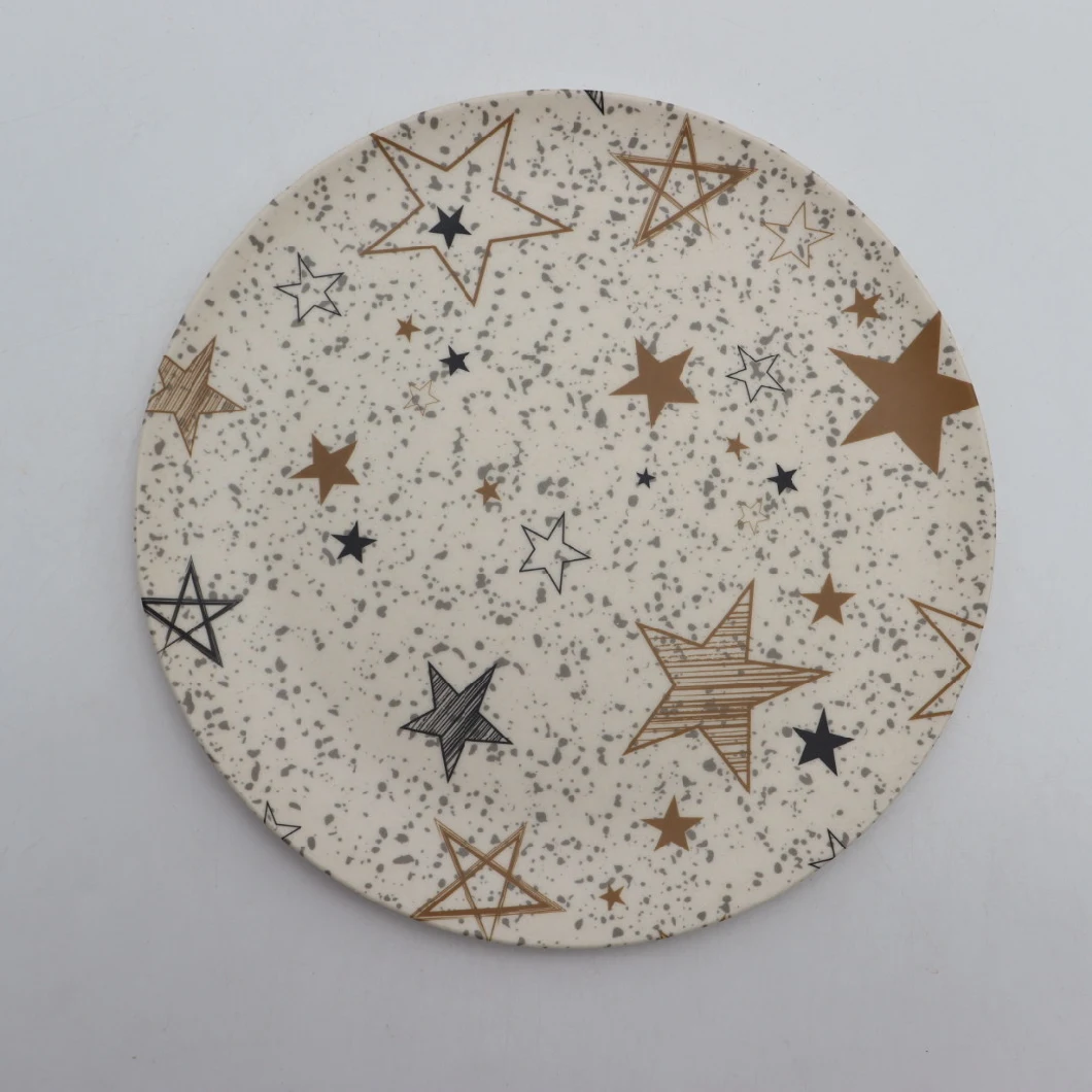 Round Shape Customized Matte Finish Bamboo Fiber Melamine Plate